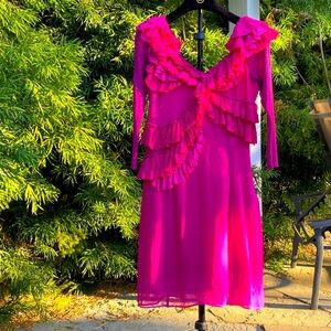 Burberry fuchsia mini dress with long sleeves , Italian size 40